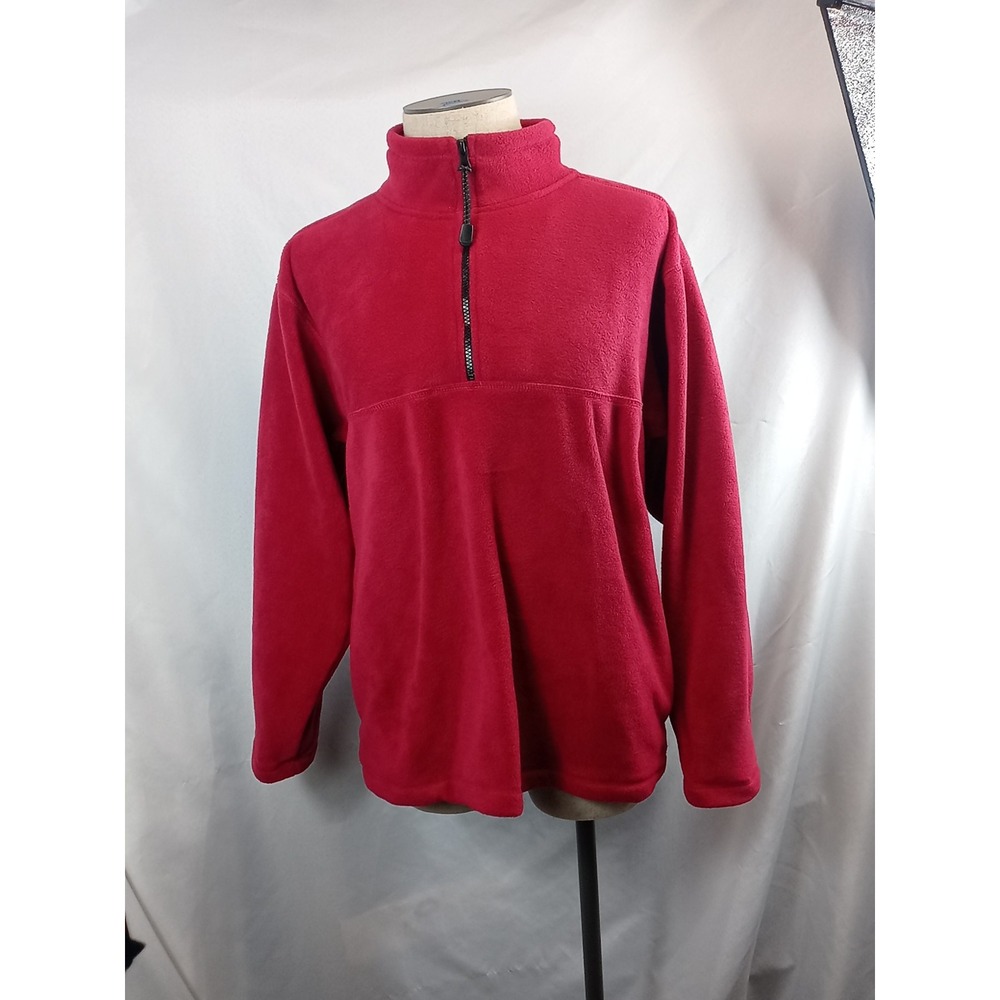 Vintage Pro Spirit Fleece Pullover‎ Jacket Men's Size Medium 1/4 Zip Red Jacket